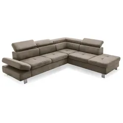 Exxpo by Gala Ecksofa mit Funktion Fiji Stoff Grau Stone