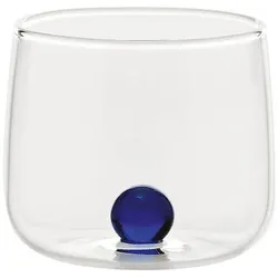 Zafferano Bilia Tumbler Junior Set, 6 blaue Borosilikatglas-Gläser, elegantes und modernes Design für Liköre und Bitter, ideal für stilvolle Verkostungen