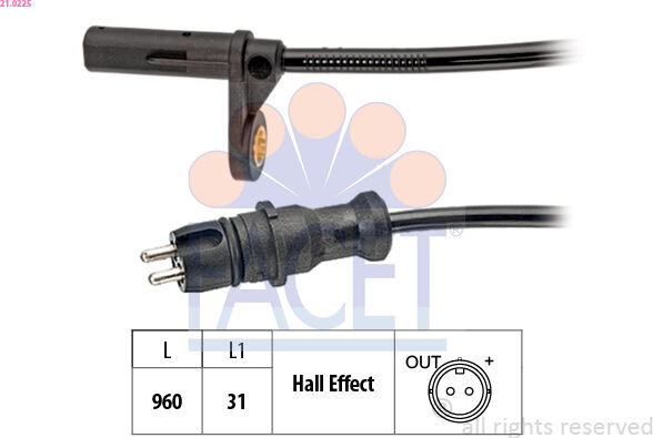 Facet Sensor, Raddrehzahl 21.0225 Für Renault Trucks