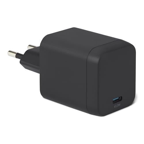Amazon Basics 65W Nano GaN USB-C wandlader met PD-snellaadfunctie, zwart