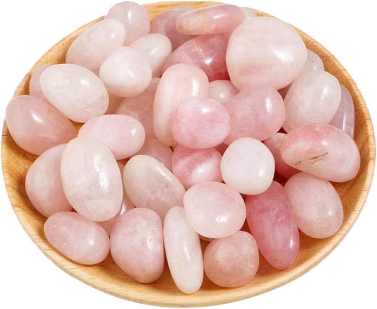 Gepolijste Natuurstenen Edelstenen Kiezelstenen voor Decoratie en Meditatie - Roze - 300g
