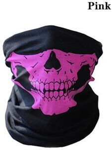 DynamicDeals Skull Cycling Balaclava Mask Breathable Outdoor Face Mask & Neck Gaiter pink