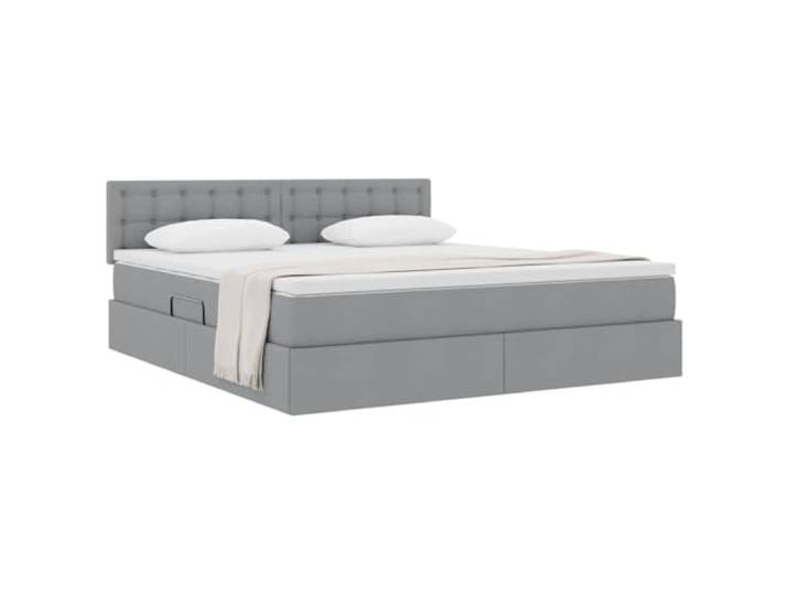 KTHLBRH Bett mit Stauraum und Matratze, Hellgrau, 160 x 200 cm Hydraulisches Heben, robuster Rahmen, modernes Design, optimiert Platz für den Raum
