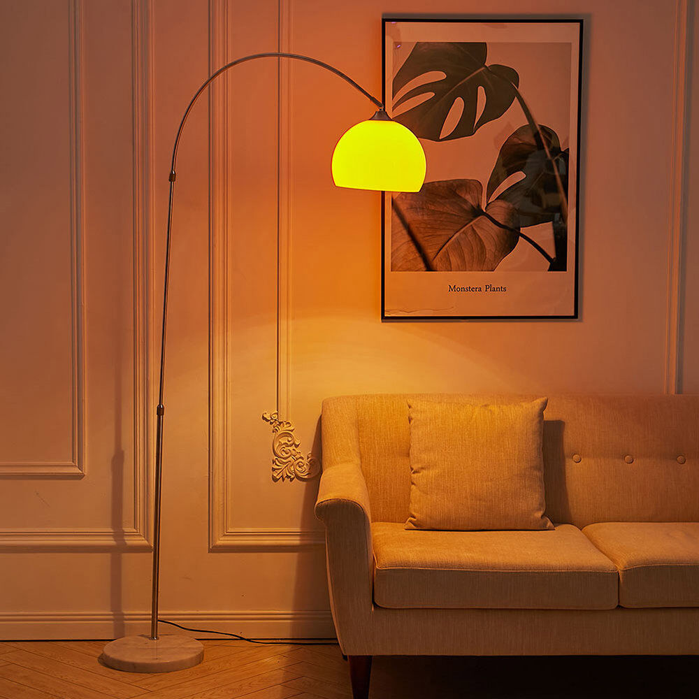 George Oliver Amersham Arched Floor Lamp with Marble Base Orange 130 x 30 x 92 cm