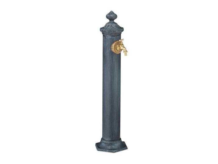Relaxdays Waterzuil antiek 84 cm grijs