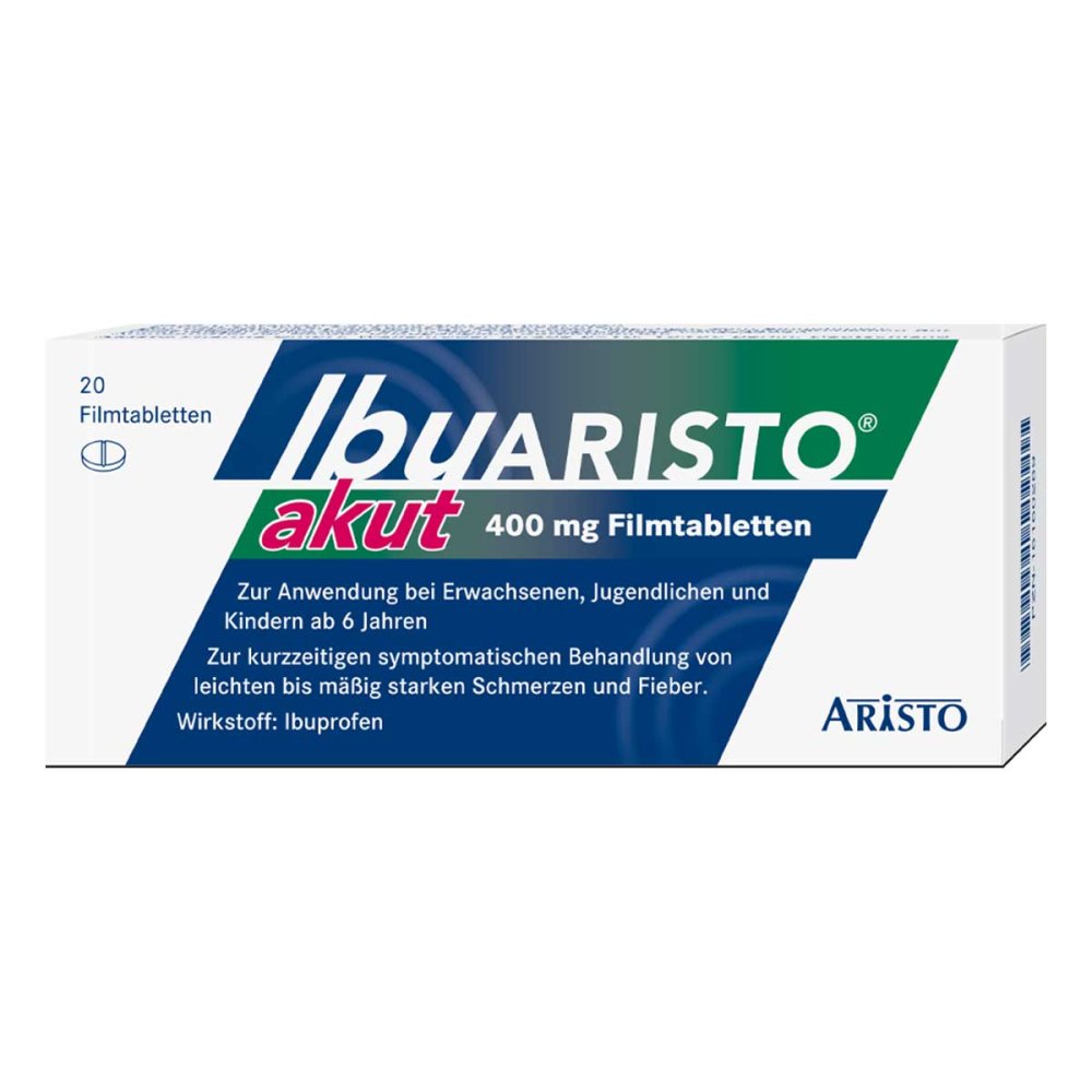 Aristo Pharma GmbH Ibuprofen Ibuaristo akut 400 mg Filmtabletten gegen Schmerzen 16160289