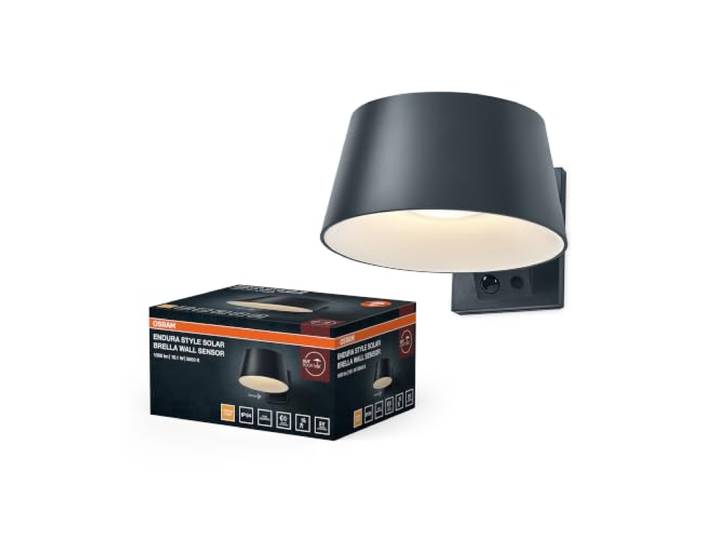 ENDURA STYLE SOLAR BRIGHT SENSOR Wall Brella IP54 Dark Grey