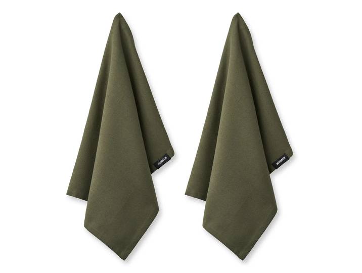 Humdakin - Geschirrtuch aus Biobaumwolle, 45 x 70 cm, evergreen (2er-Set)