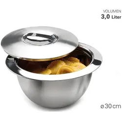 Weis Thermoschüssel mit Deckel Ø 30 cm, 3 L, Schüssel + Schale, Silber