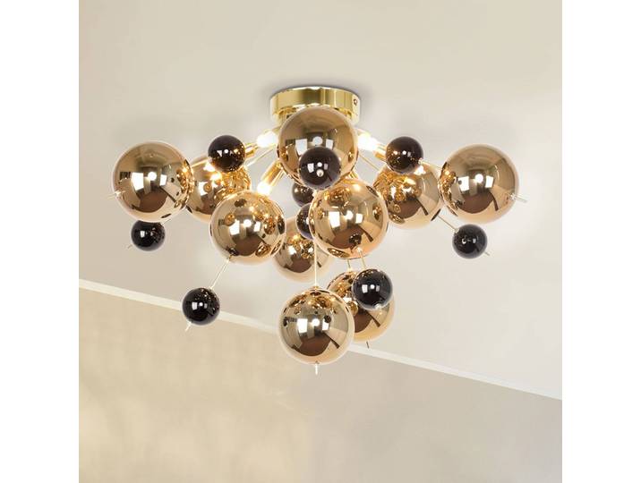 Näve Deckenleuchte Explosion, dimmbar, messing / gold, für Wohn- / Esszimmer, Glas