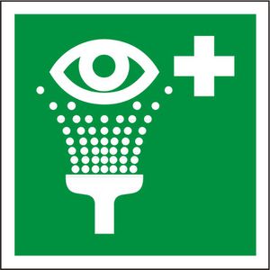 Abtec Hinweisschild ISO 7010 E011, Folie, 20 x 20 cm, Rettungszeichen, Augenspüleinrichtung