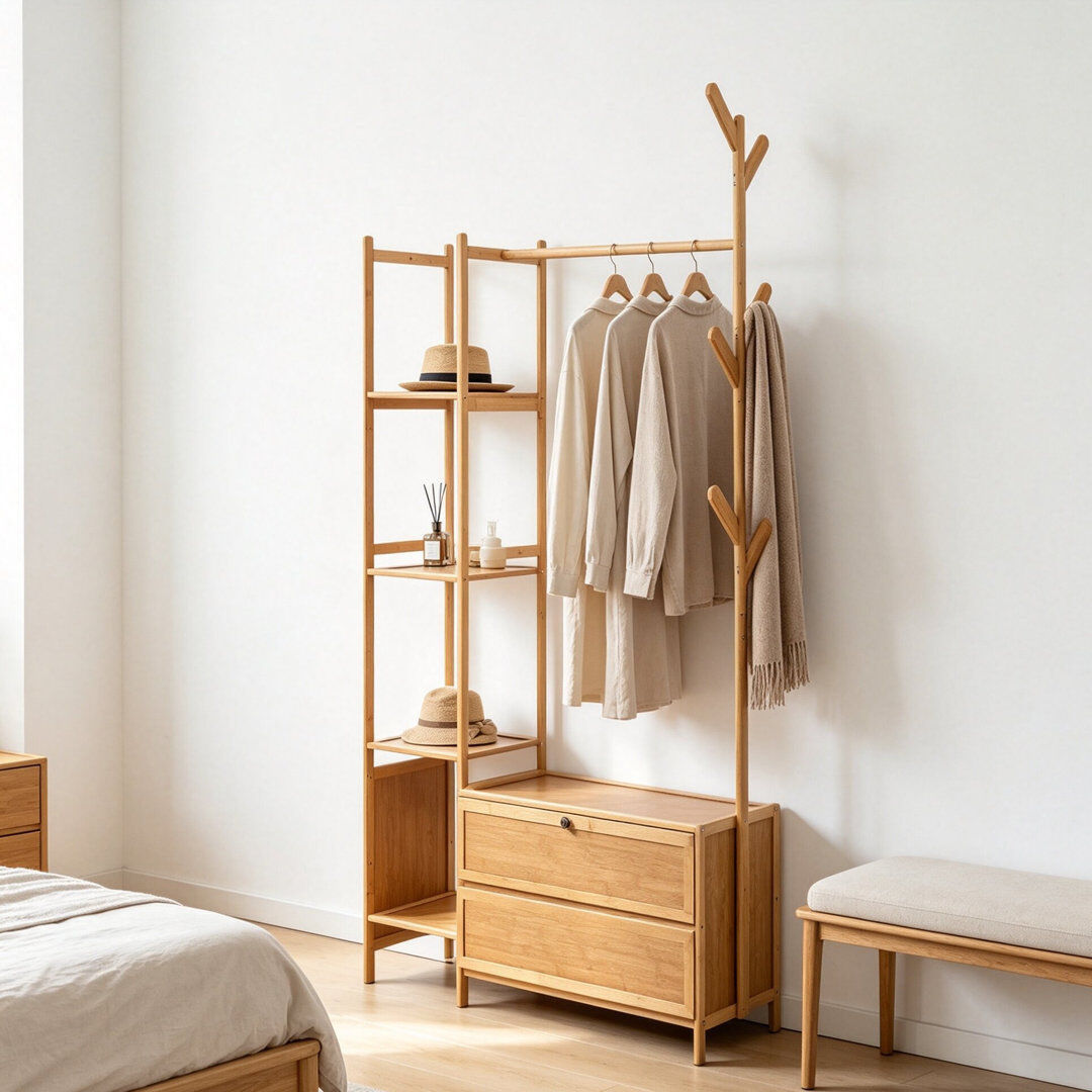 Lily Manor 81cm Clothing Rack Natural