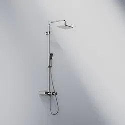 Steinberg Serie 390 Brauseset mit Thermostat, Umsteller und Glasablage, chrom, 3902700 3902700