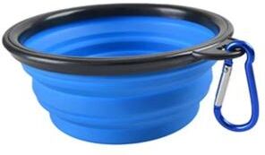 Inspired Living AdventureFold Collapsible Dog Bowl Portable Pet Food Bowl For Travel & Outdoor Feeding blue