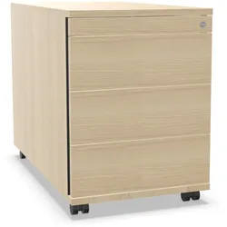 Sedus Rollcontainer 
(HxBxT 592x430x800 mm) - Esche hell (K80) / Esche hell (K80) / Griffleiste 30 - Schwarz (24)