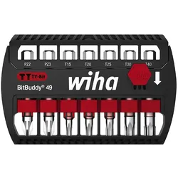Wiha Bit Set BitBuddy TY-Bit 49 mm Pozidriv, TORX 7-teiliges Set 1/4 zoll E6,3 - 42118