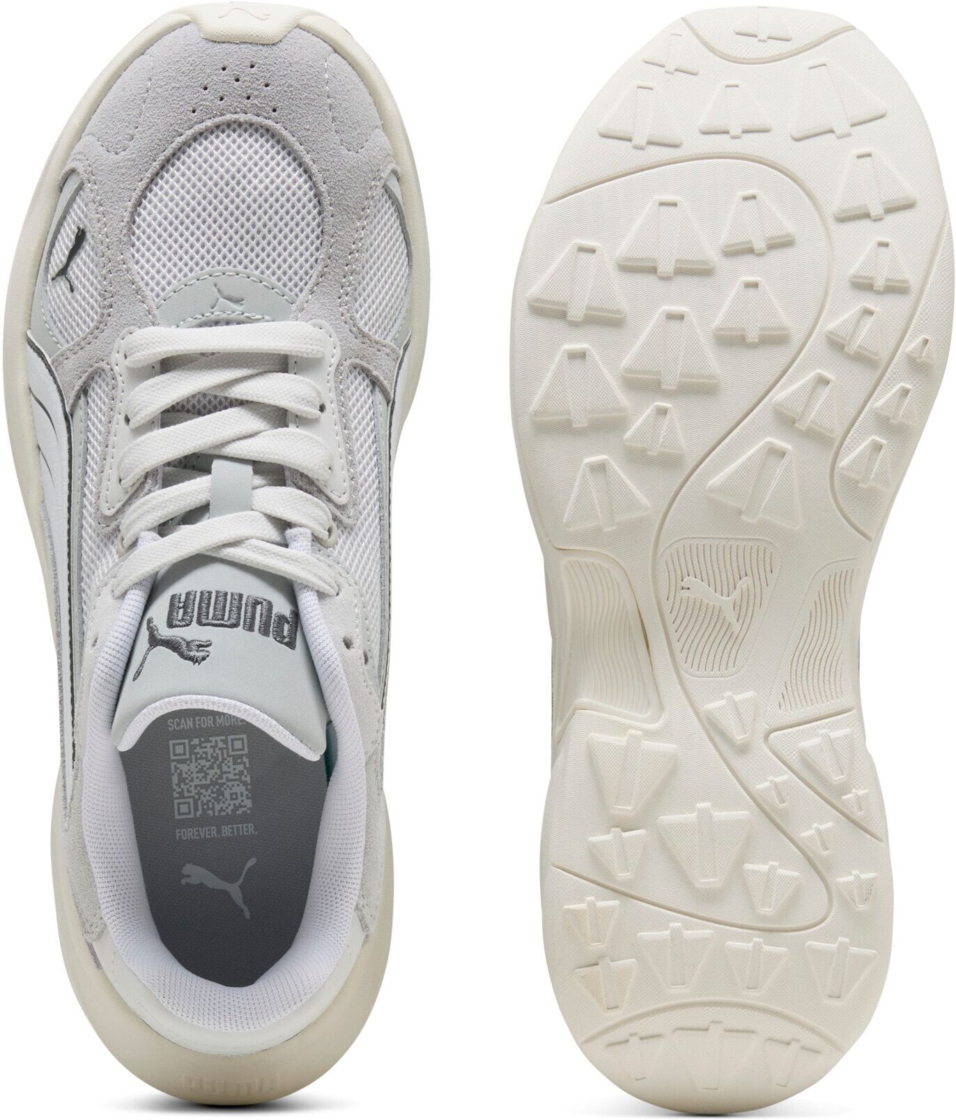 Sneaker PUMA "INSPHERE MUSE", Damen, Gr. 38, Textil, feather gray, puma weiß, cool light gray, Schuhe Sneaker, sportlicher Stil, mit leicht profilierter Gummi-Laufsohle feather gray, puma weiß, cool light gray 38, Textil