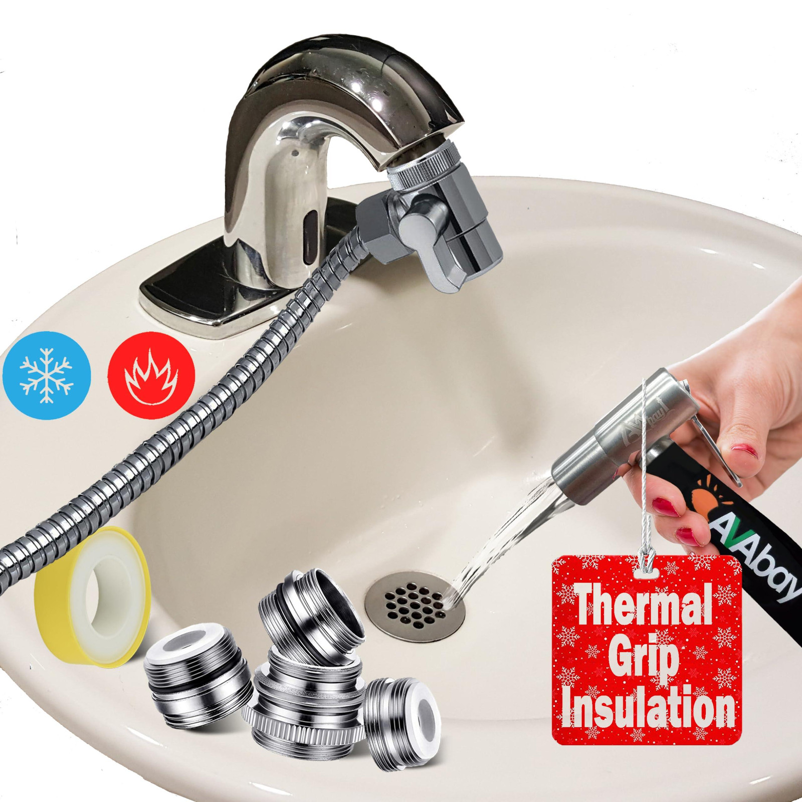 Selius Handheld bidet sproeier met lange slang voor toilet