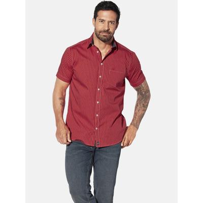 Streifenhemd JAN VANDERSTORM "Streifenhemd PERTTU", Herren, Gr. XXL, weit, rot, Obermaterial: 100% Baumwolle CO., comfort fit normal, Hemden