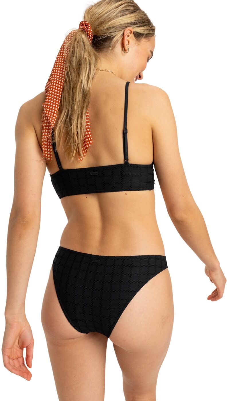 Bikini-Hose ROXY "Camilo", Damen, Gr. XS, grau (anthrazit), Obermaterial: 92% Polyester, 8% Elasthan., Badehosen Bikini-Hose anthrazit XS