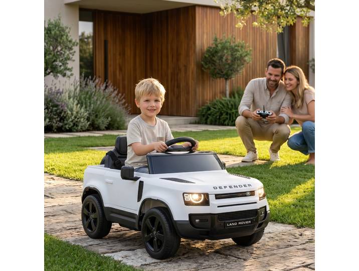 AIYAPLAY SUV Électrique Enfant Land Rover 12V Télécommande Blanc