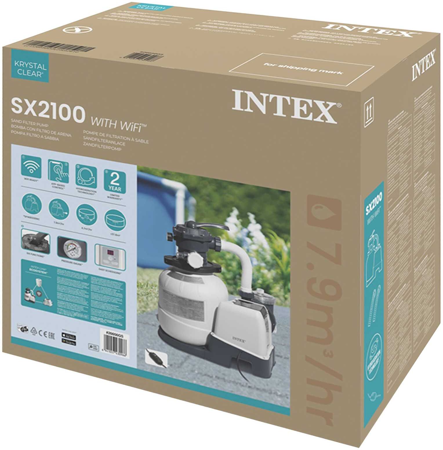 INTEX 26656GS Krystal Clear Pompe à filtre à sable WiFi 7.9 m³/h