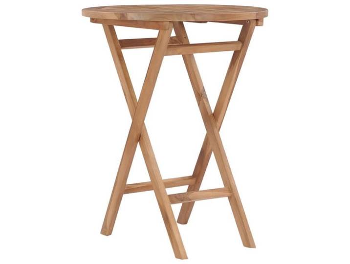 Table de jardin - Bois de teck - 60 cm - Pliable - Résistante aux intempéries - Naturel