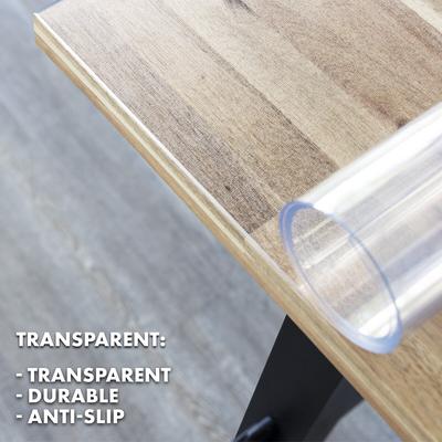 KARAT Tischfolie Crystal nach Maß Transparent Mattiert mit abgeschrägter Kante 115 x 115 cm