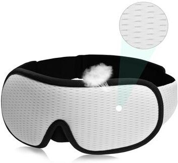 Smart Shopping Spot Soft Padded Sleep Mask For Comfortable Blockout, Breathable, Adjustable With Nose Pad & Charcoal Fiber Memory white