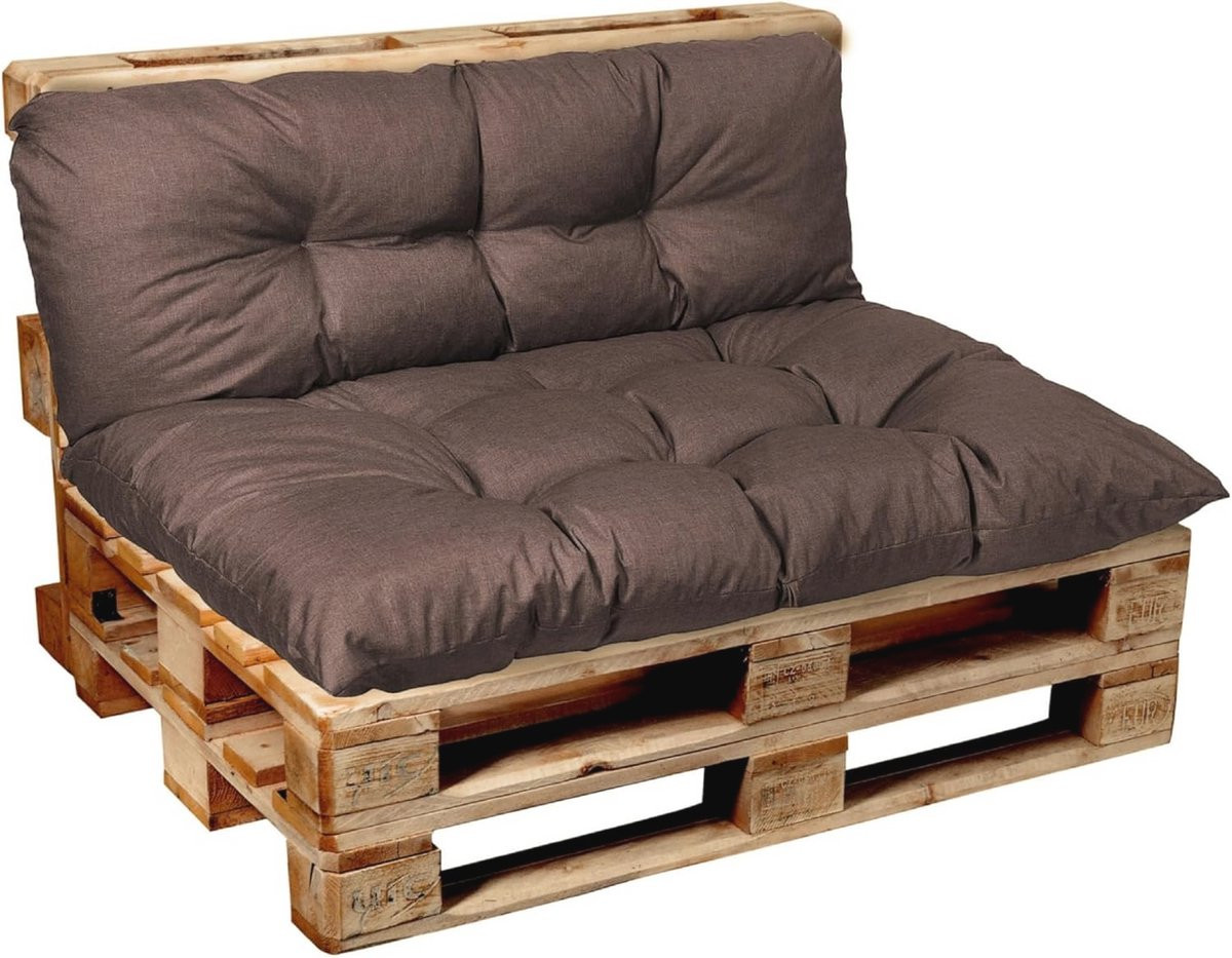 Bruin Gewatteerd Palletkussen en Hoekkussen 60 x 60 cm voor Binnen en Buiten