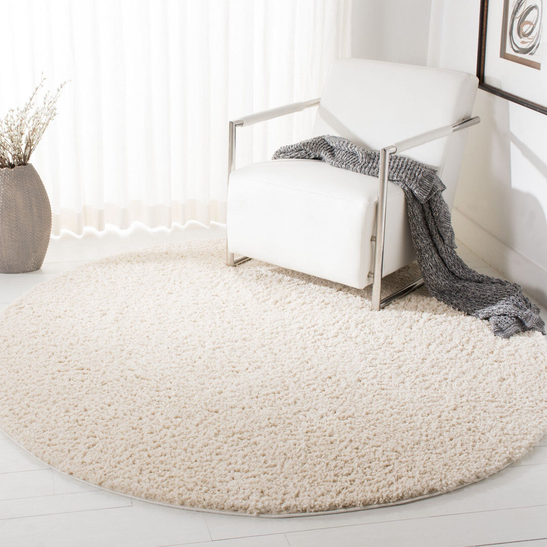 Mack + Milo Peake Shaggy Area Rug Ivory Round 201 cm