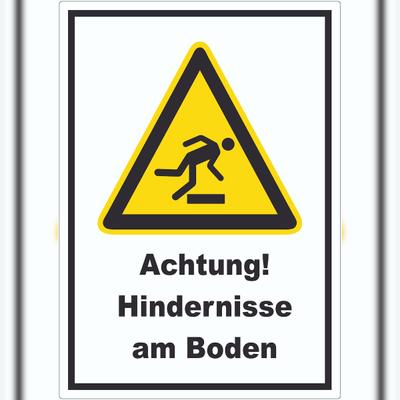 HB-Druck Achtung Hindernisse am Boden Aufkleber A9 (37x52mm)