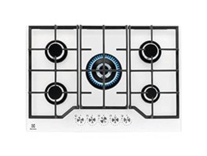 Plaque de cuisson à gaz 5 brûleurs 75 cm blanche - ELECTROLUX - KGG75362W - Avant - Gaz - Blanc