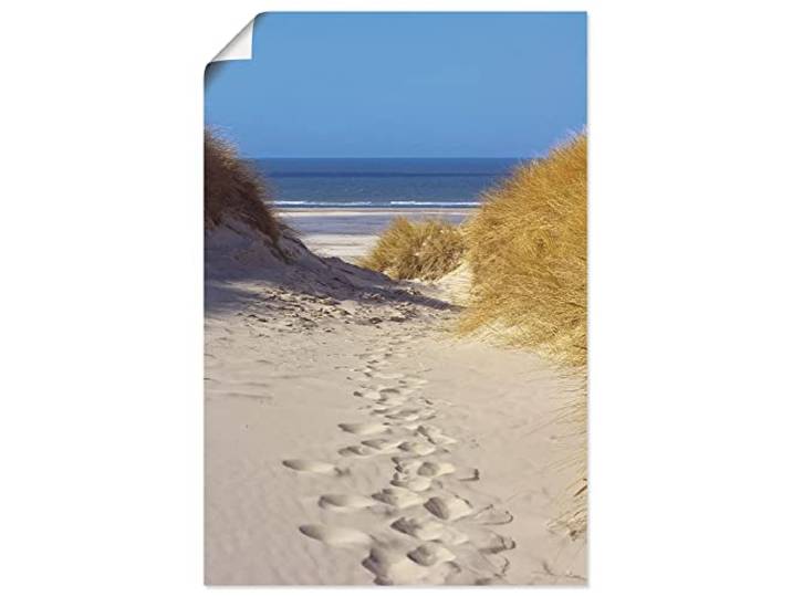 ARTLAND Wanddeko Poster & Kunstdrucke Wandposter 40x60 cm Strand Meer Maritim Küste Düne Gräser Nordsee Himmel Urlaub T1CF