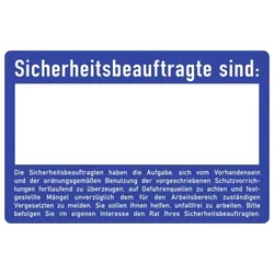 Sicherheitsbeauftragte sind:, Kunststoff, 300x200 mm