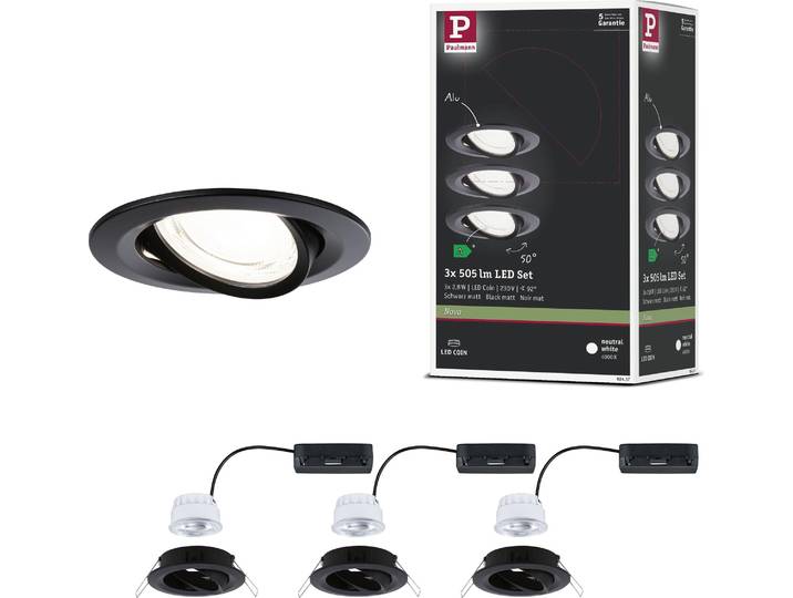 Paulmann LED à encastrer Nova\, set de 3 lampes