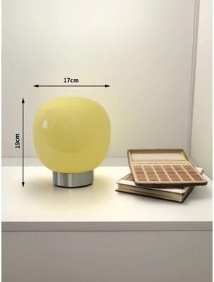 Uplift Treasures Macaron Glass Table Lamp With Trichromatic Dimming yellow changeable