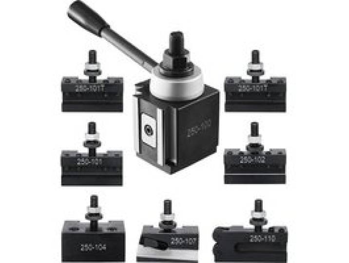 VEVOR Schnellwechsel-Werkzeughalter-Set, 8-teilig, Stahlhalter, passend für Mini-Drehmaschinen und Metalldrehmaschinen mit 152,4 bis 305 mm Umlaufdurchmesser, ideale Verbesserung für Ihre Werkstatt