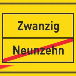 HB-Druck Zwanzig Neunzehn Schild Ortsschild A1 Rückseite selbstklebend