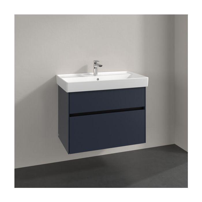 Villeroy und Boch Collaro Waschtischunterschrank C010B0VQ 75,4x54,6x44,4cm, Waschbecken mittig, LED-Beleuchtung, marine blue