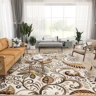 Alise Rugs Caprice Mid-Century Modern Floral Indoor Area Rug