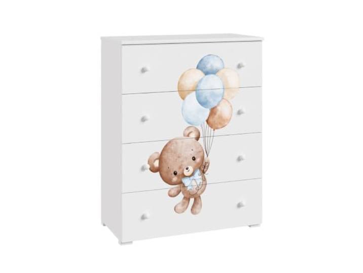 KOBI Emily Sweet Bear Kinderkommode – weiß, Motiv „Kleiner Bär“ KOBI - ref. EMILY/B/NPL/SWEET BEAR - 5907541206517 - Beige
