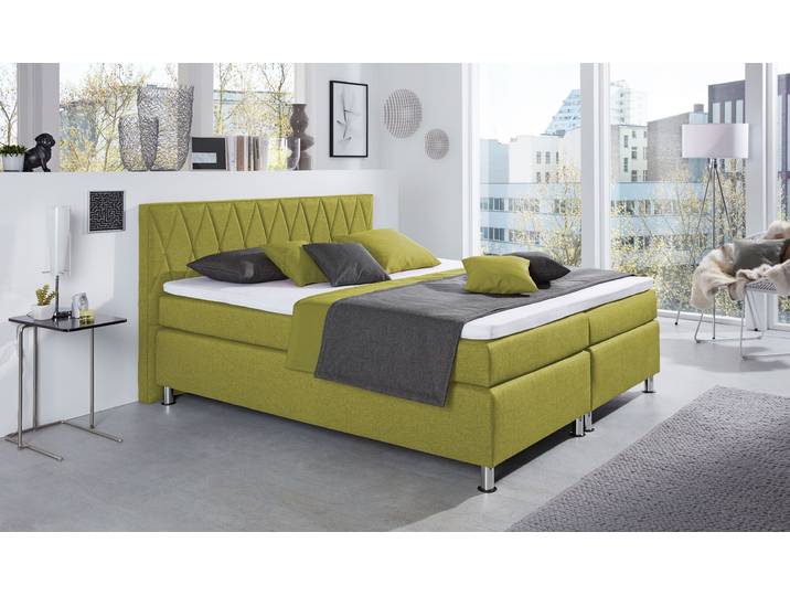 Boxspringbett HAPO ATLANTA , grün, B:170cm L:210cm, Komplettbetten, Boxspringbett, erhältlich in verschiedenen Breiten, Farben & Maratzenarten