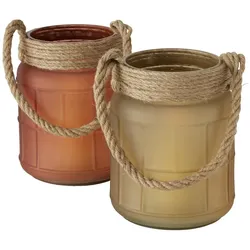 Windlicht Viseo Glas Juteseil Hängen H 26 cm Stückpreis