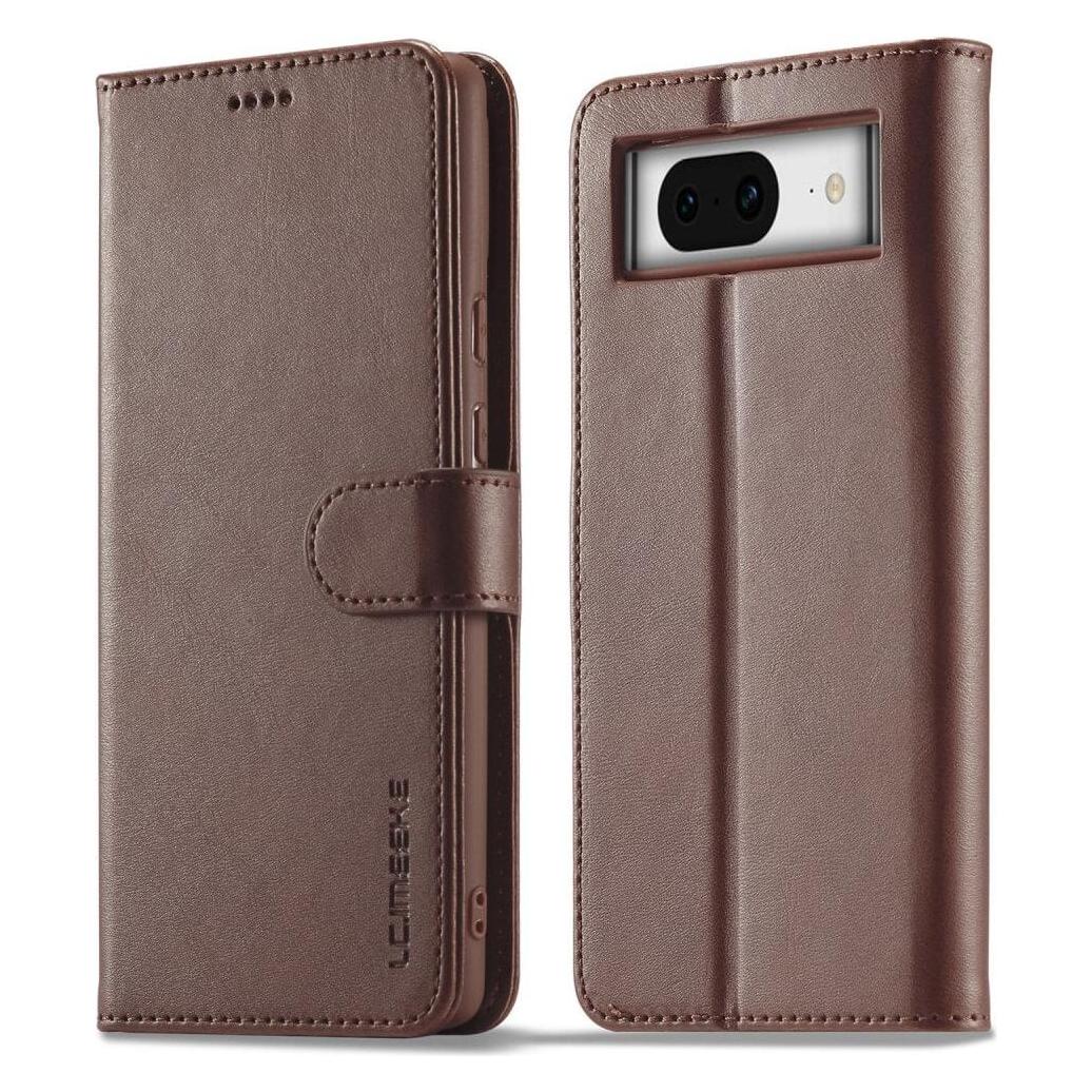 LC.Imeeke Google Pixel 8 - Leder Etui Hülle dunkelbraun (Google Pixel 8) (660139716D)