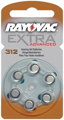 Rayovac 312   pilhas para aparelhos auditivos   6 unidades