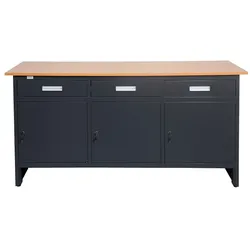 Werkbank Arbeitstisch Werktisch Metalltisch Werkzeugschrank Werkstatteinrichtung Metall Holzplatte Tisch Holztischplatte Schubladen Grosny Jet-Line