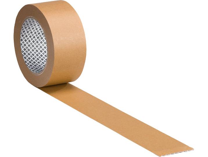 Lot de 6 - Ruban adhésif Kraft brun Bruneau résistant, 50 mm x 50 m - Rubans adhésifs papier kraft - Bruneau