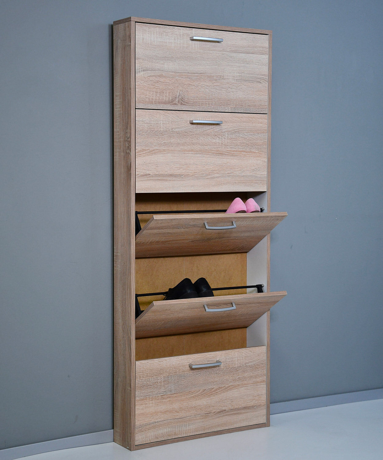 giordanoshop Scarpiera Salvaspazio 5 Ante 15 Paia 65x15x164 cm in Truciolare Nobilitato Rovere Sonoma...