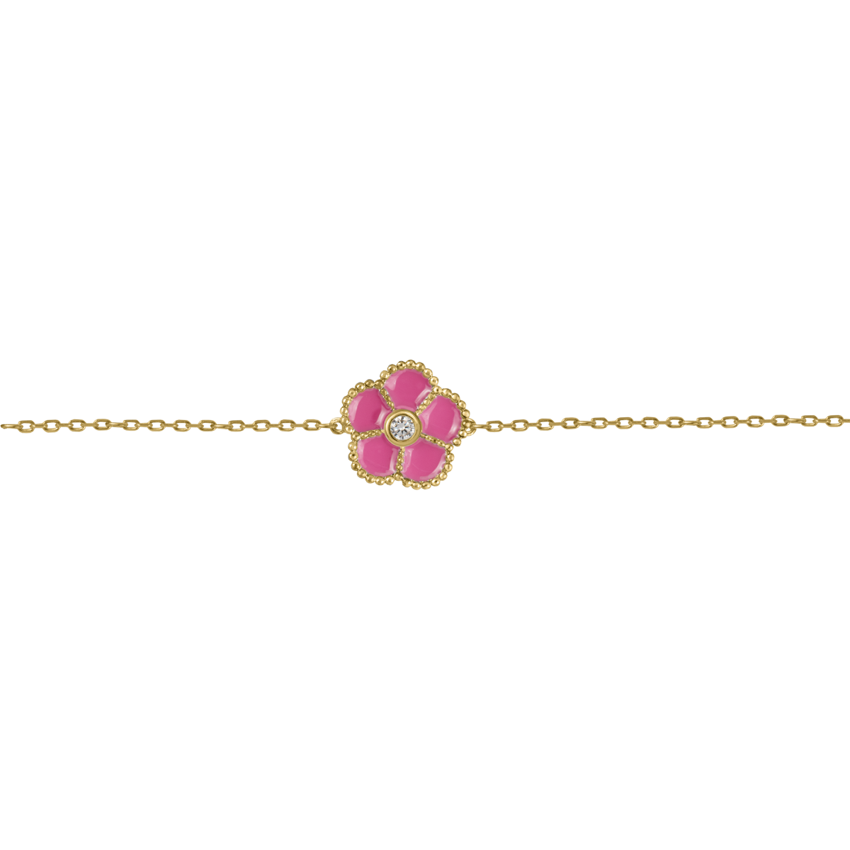 Jacques Lemans Armband Blume Sterlingsilber vergoldet mit Emaille/Zirkoni
